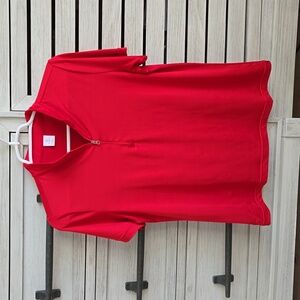 Red Golf Polo Quarter Zip M